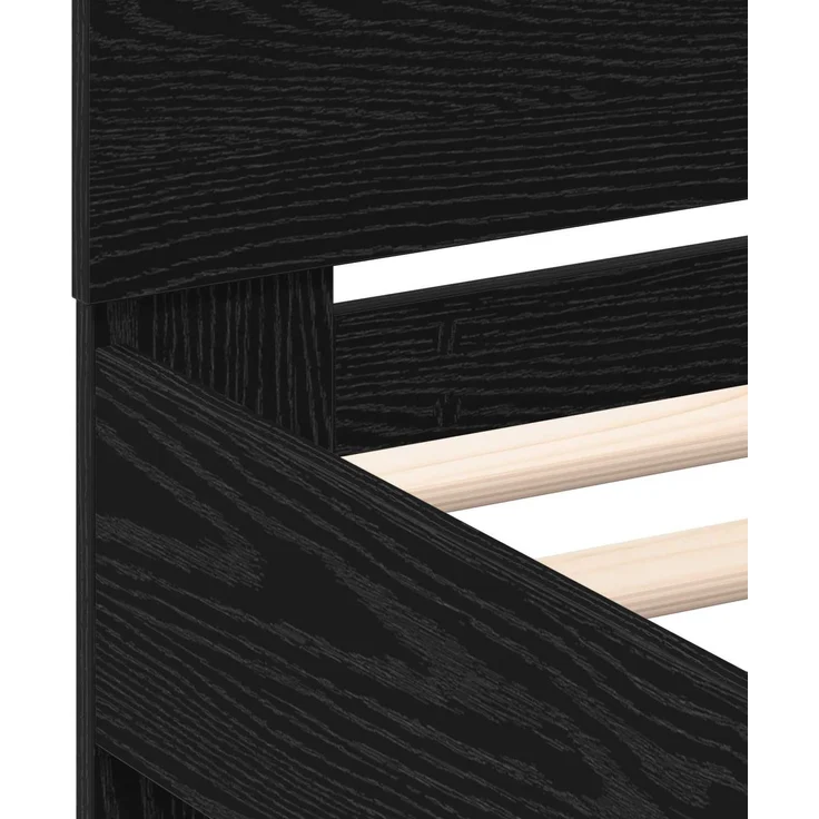 vidaXL Bettrahmen Schwarz Eichen-Optik 100 x 200 cm Holzwerkstoff 863639 – Bild 8