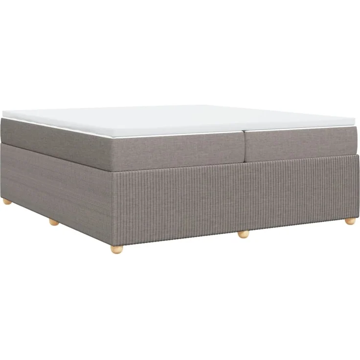 vidaXL Boxspringbett mit Matratze Taupe 200x200 cm Stoff 3285599 – Bild 6