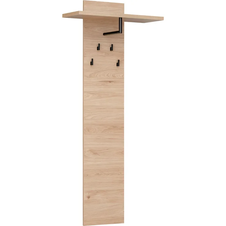 Diele Wandpaneel Pedro D in Hickory Jackson mit Schwarzen Lammellen 60 x 146 x 28