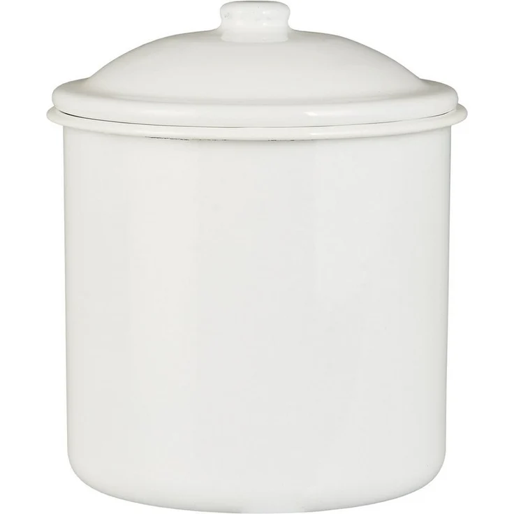 Ib Laursen - Dose Krug mit Deckel Vorratsdose H 15cm D 13cm Emaille Weiß 0471-11 – Bild 5