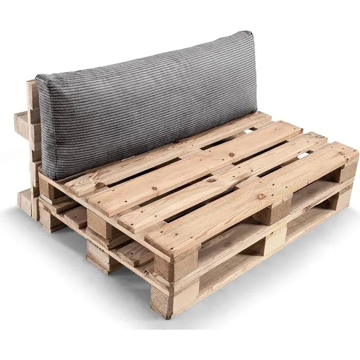 Gutekissen® Palettenkissen Gerippte Kissen mit Reißverschluss, Palettenauflagen Sitzkissen Rückenlehne Gerippt PWL (Eckkissen 60x40, Dunkelgrau)