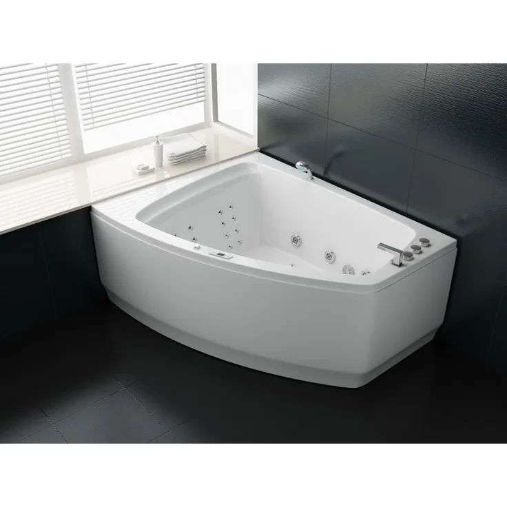 PureHaven Whirlpool 180x140 cm Reinigungsprogramm & Lichttherapie modernes Design Wasserfall 12 Hydrojets Bluetooth-fähiges Soundsystem