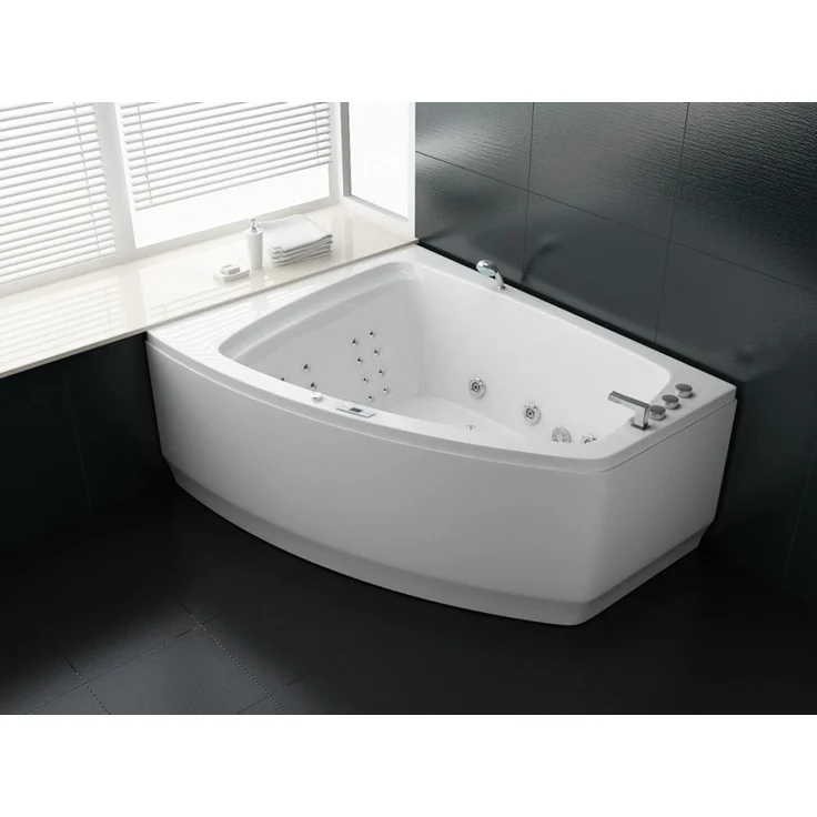 PureHaven Whirlpool 180x140 cm Reinigungsprogramm & Lichttherapie modernes Design Wasserfall 12 Hydrojets Bluetooth-fähiges Soundsystem – Bild 1