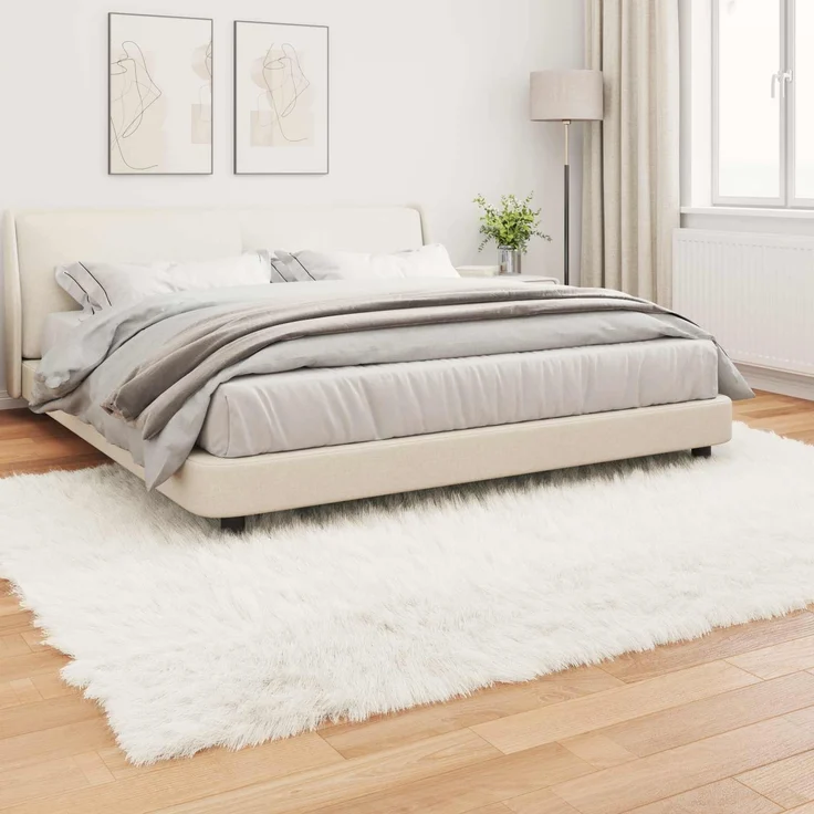 vidaXL Kunstschaffell Teppich Tafalla Weiß 240 x 340 cm Polyester 42021464 – Bild 3