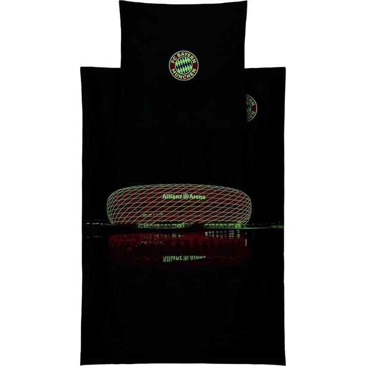 FC Bayern München Bettwäsche FC Bayern München Bettwäsche Glow in the dark Arena I 135x200, Baumwolle – Bild 3
