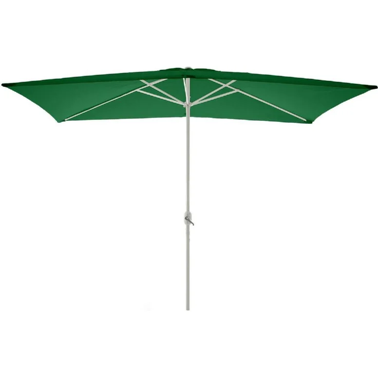 VCM Sonnenschirm eckig 2x3m, grüner Marktschirm mit Kurbel und verrottungsfestem Polyester, Höhe 235 cm