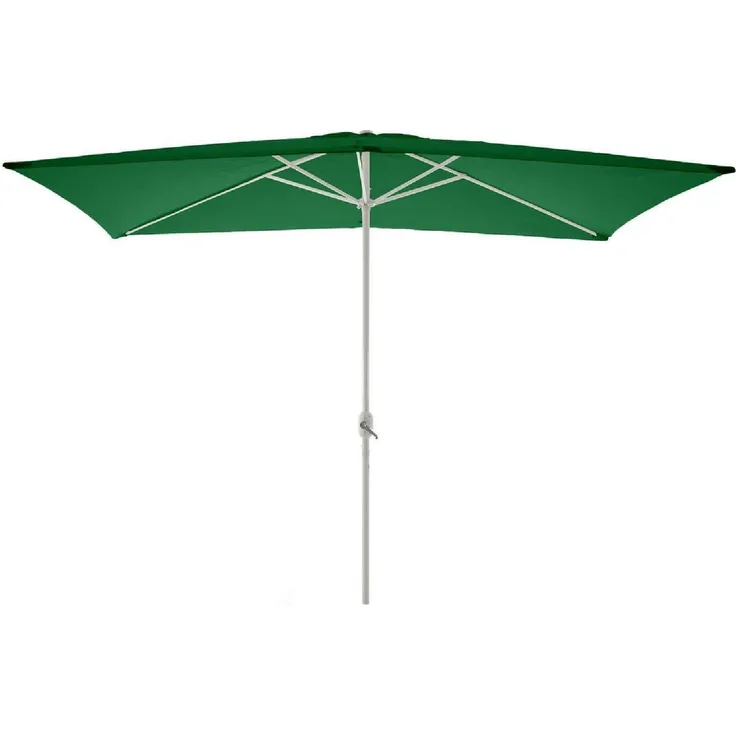 VCM Sonnenschirm eckig 2x3m, grüner Marktschirm mit Kurbel und verrottungsfestem Polyester, Höhe 235 cm