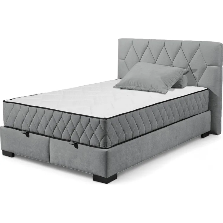 NAGOL B Boxbett 140x200, Anthrazit - Bequemes Bett mit Bettkasten und Premium 9-Zonen-Federkern Wendematratze - 165 x 114 x 214 cm (B/H/T)