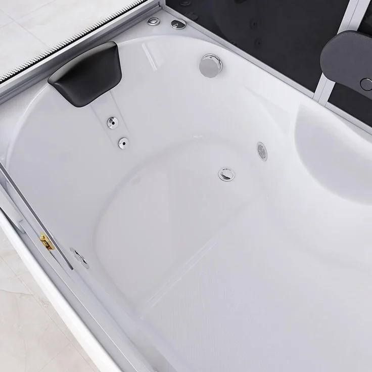 XXL Luxus LED Dampfdusche inkl. Whirlpool-SET 170x90 +Radio innen Black – Bild 6