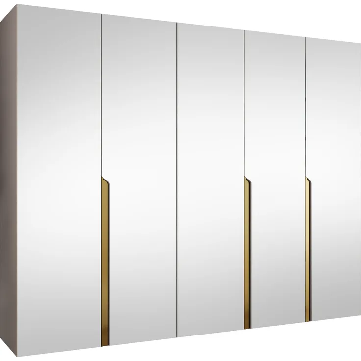 Kleiderschrank Veluna III 250 (Farbe: Cashmere / Cashmere + Gold)