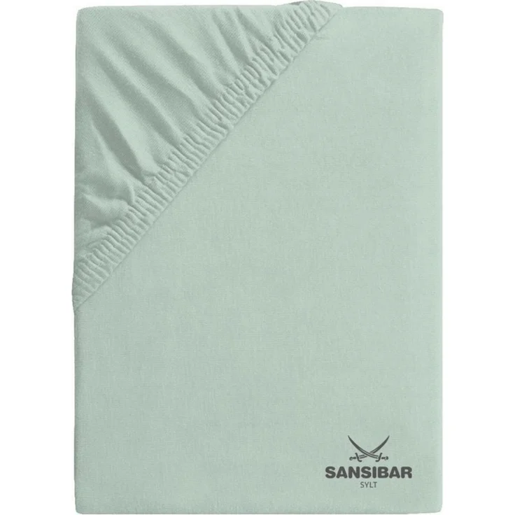 Sansibar Sylt Spannbettlaken Spannbettlaken "Sansibar Jersey Bettlaken“ Premium Qualität, Gummizug: rundum, mit hochwertigem Sansibar Logo-Druck, Fähnchen am Steg, Rundumgummizug – Bild 1
