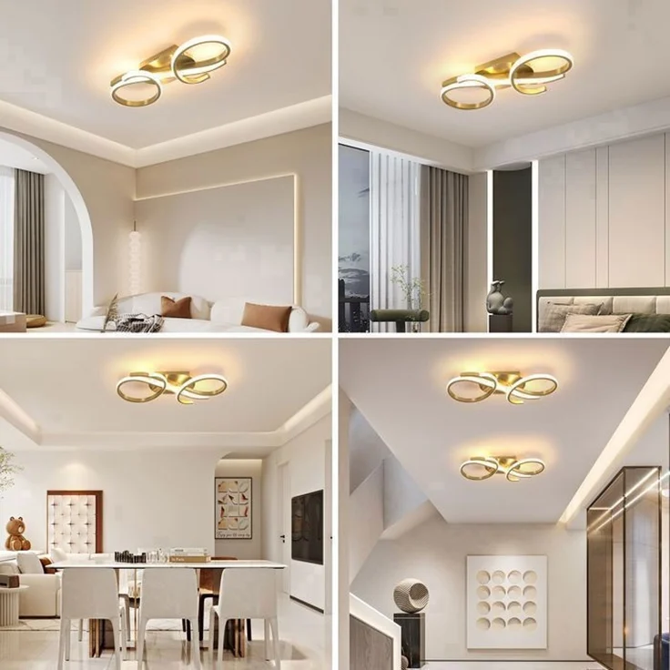 DELIPOP – LED – Deckenleuchte – Modernes Golddesign – 36 W, 3000 K – Deckenleuchte für Wohnzimmer, Schlafzimmer, Küche, Esszimmer – 42x16x7cm – Bild 2