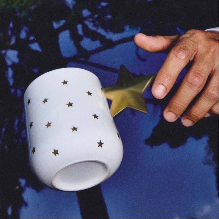 Alessi Delight NZ01 Weihnachtstasse aus Porzellan, dekoriert, 37 cl, Weiß und Gold – Bild 2