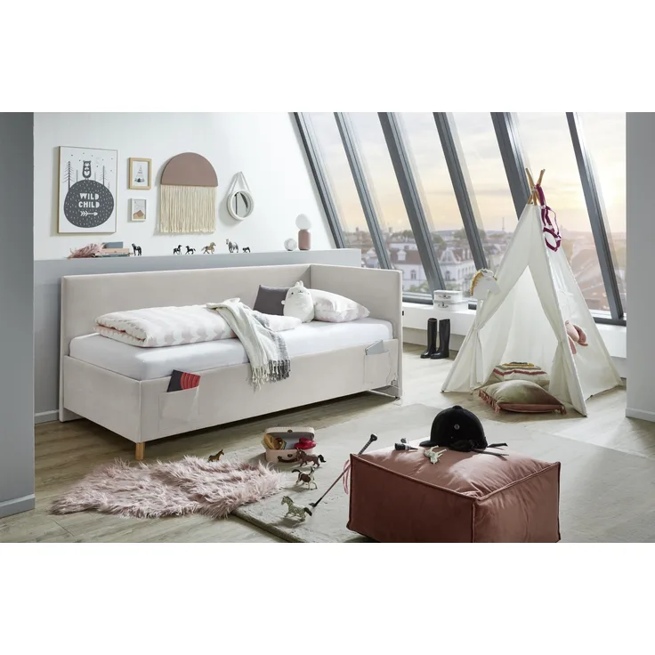 Polsterliege >Cool< Liegefläche 90x200cm, Scala Beige, Stellmaß: 100x90x210cm (BxHxT)