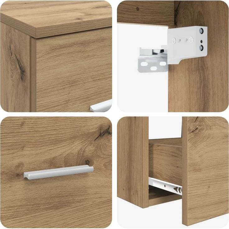 vidaXL Badezimmerschrank-Set 3 stk. Artisan-Eiche 161,5 x 44,5 x 80 cm 3405946 – Bild 8