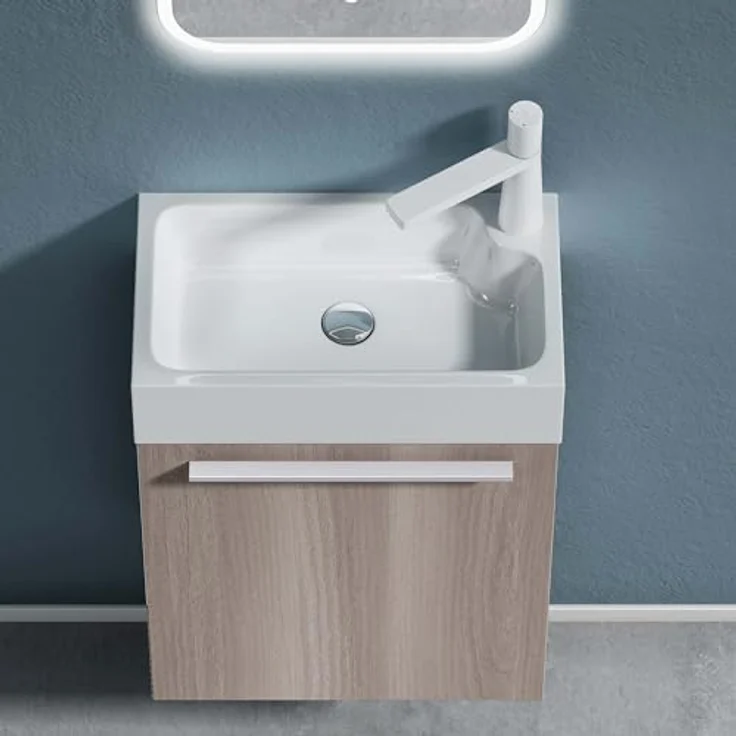 doporro Badezimmer-Set Badmöbel-Set Gäste WC Waschbecken Waschtisch mit Unterschrank PISA – Bild 4