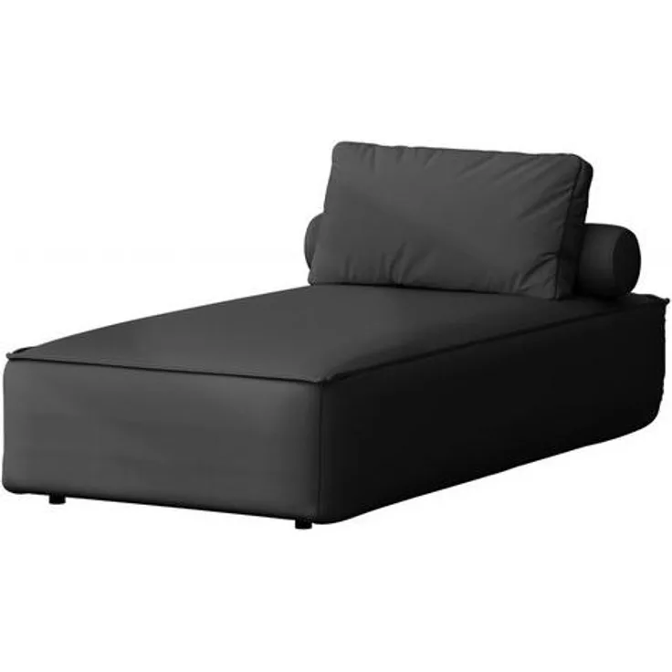 Kaiser Möbel Gartenchaiselongue Malibu, Schwarz, Holz, 90x73x194 cm, UV-resistentes Polstergewebe, antibakteriell, wasserfest
