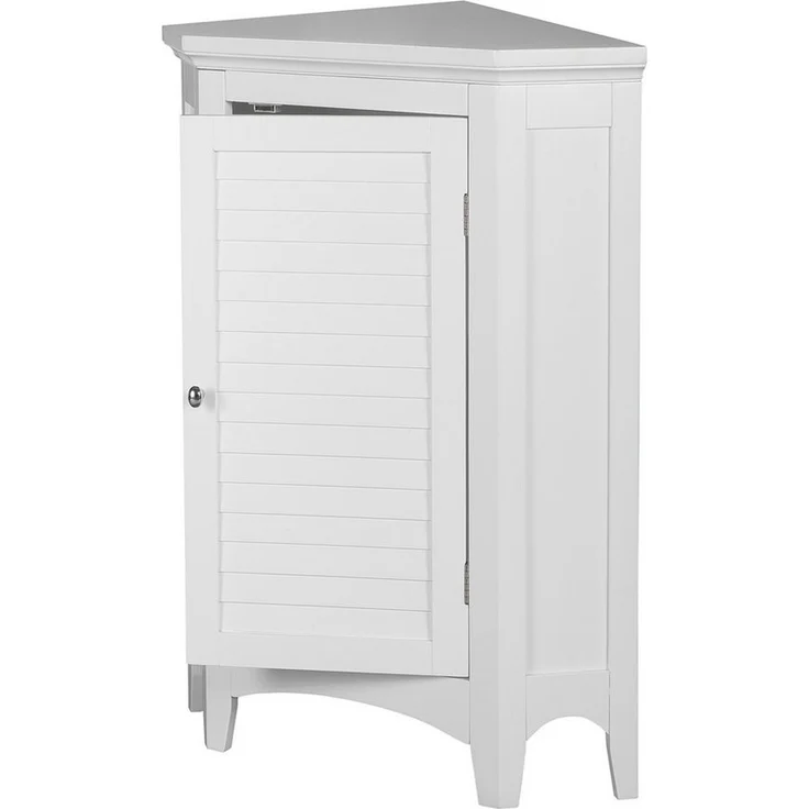 Teamson Home Hochschrank Eckschrank freistehend aus Holz weiß 81x64 cm – Bild 2