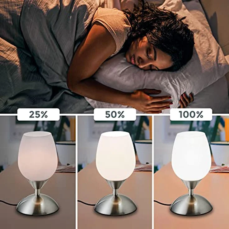 Tisch-Leuchte Lampe Touch Nachttischlampe Nacht-Licht Schreibtischlampe Büro E14 Tulpe – Bild 3