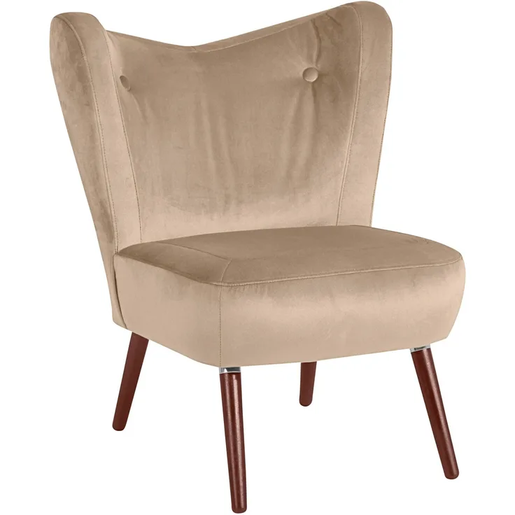 Sessel Kathy Bezug Samtvelours Buche nussbaum dunkel / sand 22624