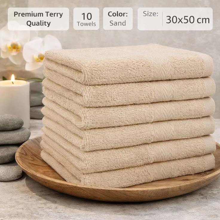 Betz Gästehandtücher 10 tlg. Gästehandtücher-Set PREMIUM 100 % Baumwolle 30x50cm, 100% Baumwolle (10-St) – Bild 2