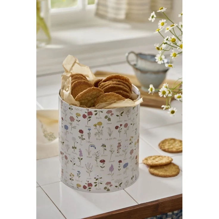 Ib Laursen - Vorratsdose Dose mit Deckel Blumenmuster H18xD17cm Metall 32991-00 – Bild 2