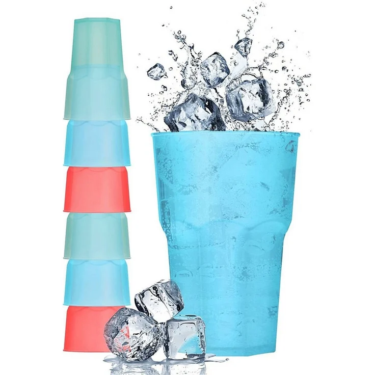 astor24 Kinderbecher 12er Set Trinkbecher 480 ml Kunststoff Cocktail Kinderbecher XXL, 6-tlg, Mehrwegbecher Unzerbrechlich – Bild 1