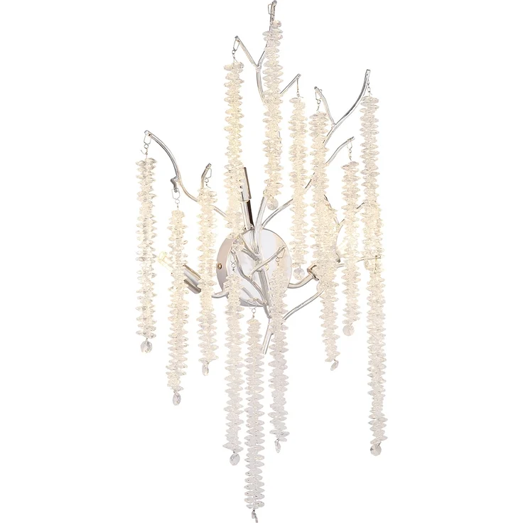 Ausgefallene LED Wandlampe Silber Chrom mit Kristall, Höhe 60cm – Bild 10