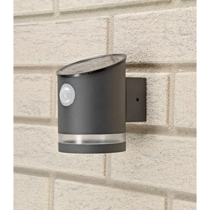 LED Solar Wandleuchte "SWL 119-A" PIR Bewegungsmelder, IP44, anthrazit – Bild 4