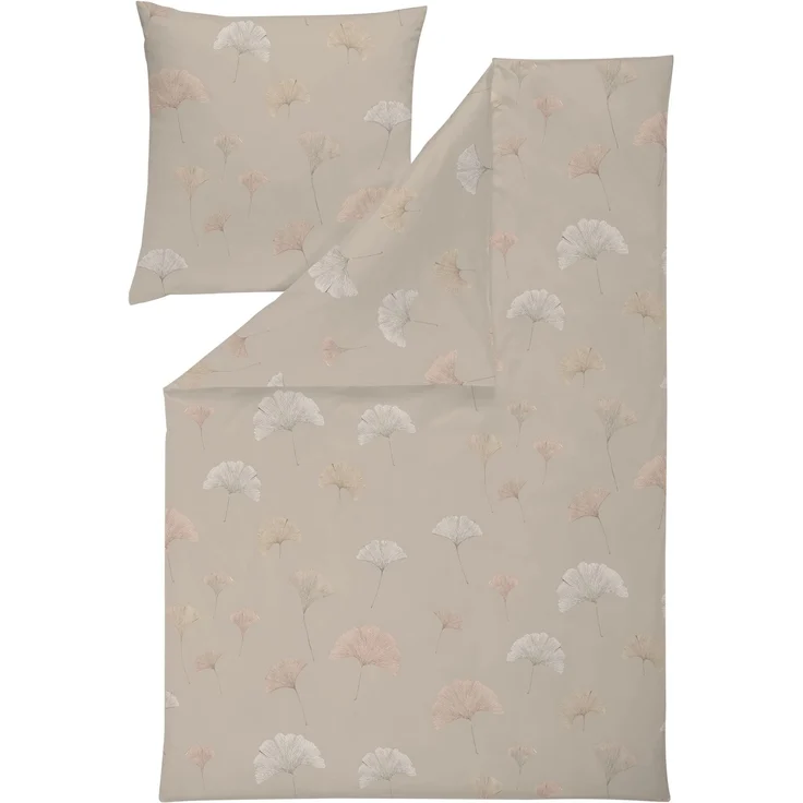 Estella Interlock Jersey Bettwäsche 6575-295 taupe Ginkgo 135x200 – Bild 2