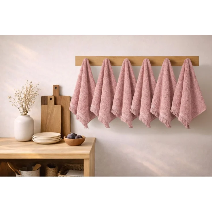 Mijolnir 'Textured - Dusty Rose' Waschhandtuchset (6-teilig), Altrosa, 30 x 50 cm – Bild 3