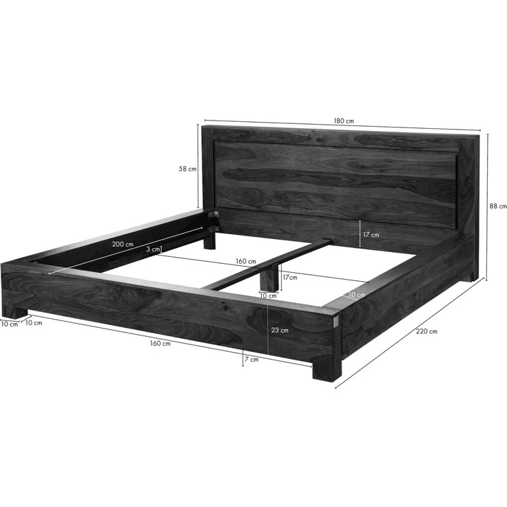 Bett Sheesham 160x200x90 life honey lackiert METRO LIFE #136 – Bild 8