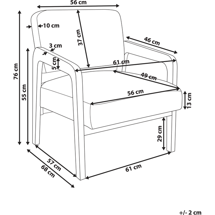 Sessel HJO Bouclé Cremeweiß – Bild 2