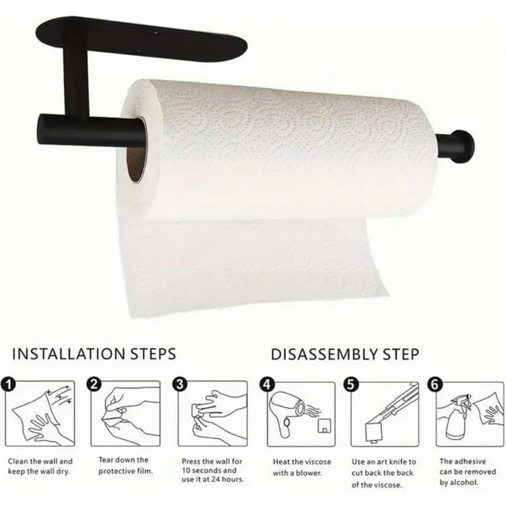 Bundviel Küchenrollenhalter Küche Rolle Papier Halter WC Handtuch Gestell selbstklebend, (2-St) – Bild 1