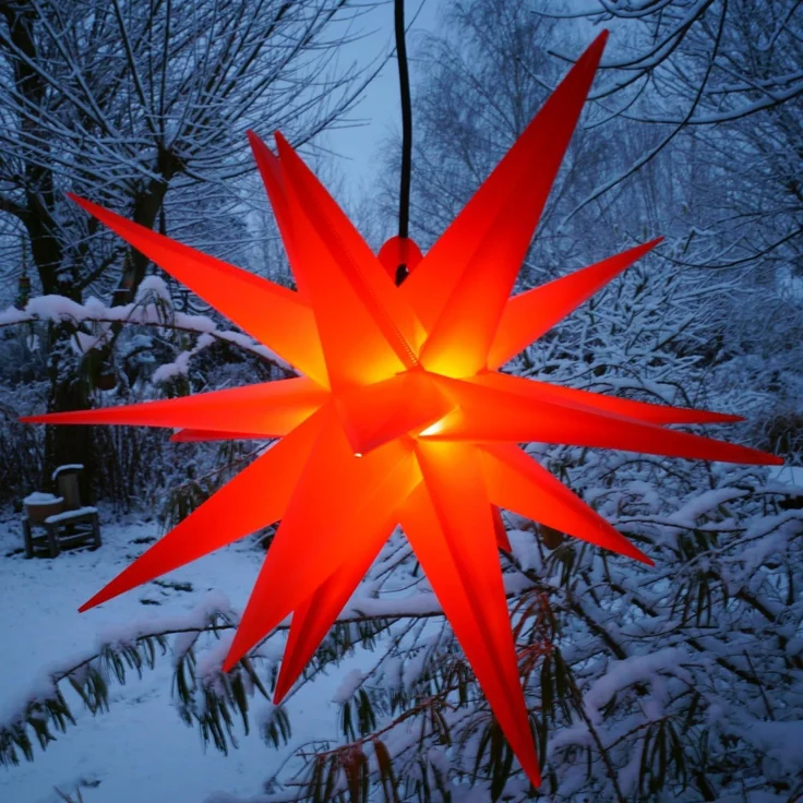 Guru-Shop LED-Stern für außen 3D Batterie Außenstern Kaspar, Weihnachtsstern,., Leuchtmittel inklusive – Bild 1