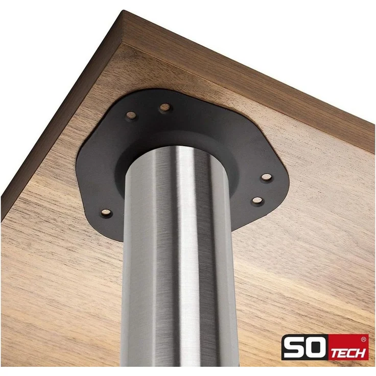 SO-TECH® Tischbein Ø 76 / 80 mm, belastbar bis 75 kg pro Stück, H: 82cm, echt Edelstahl, höhenverstellbar bis 32mm, 4x – Bild 2