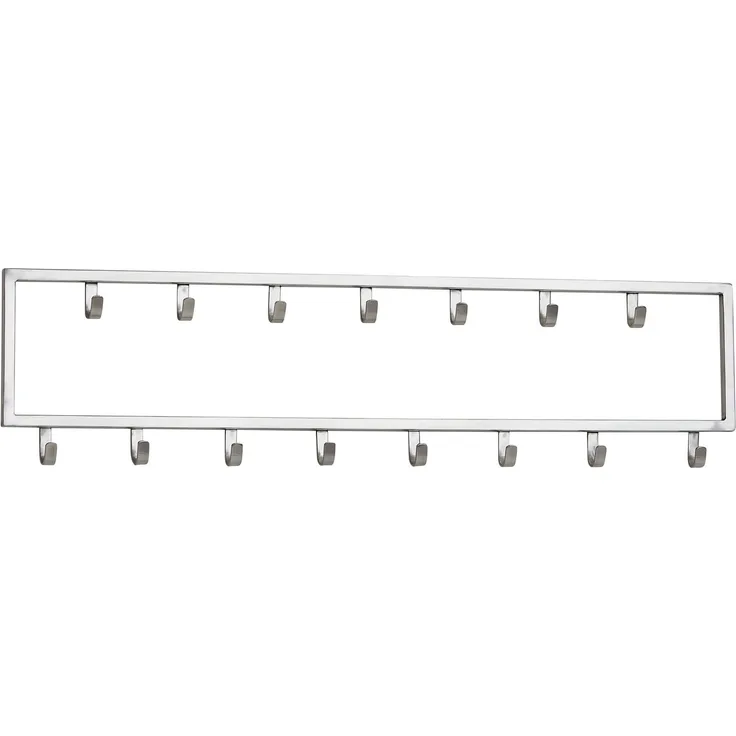 Wohnling Wandgarderobe Stahl Silber 80x20x4cm Design Hakenleiste Flur Silbern