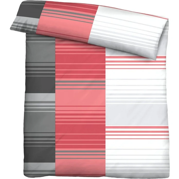 Traumhaft schlafen - Castell - Markenbettwäsche Baumwoll Renforce Bettwäsche 0040561 STREIFENMIX, rot, 1x 155x220 cm + 1x 80x80 cm – Bild 3