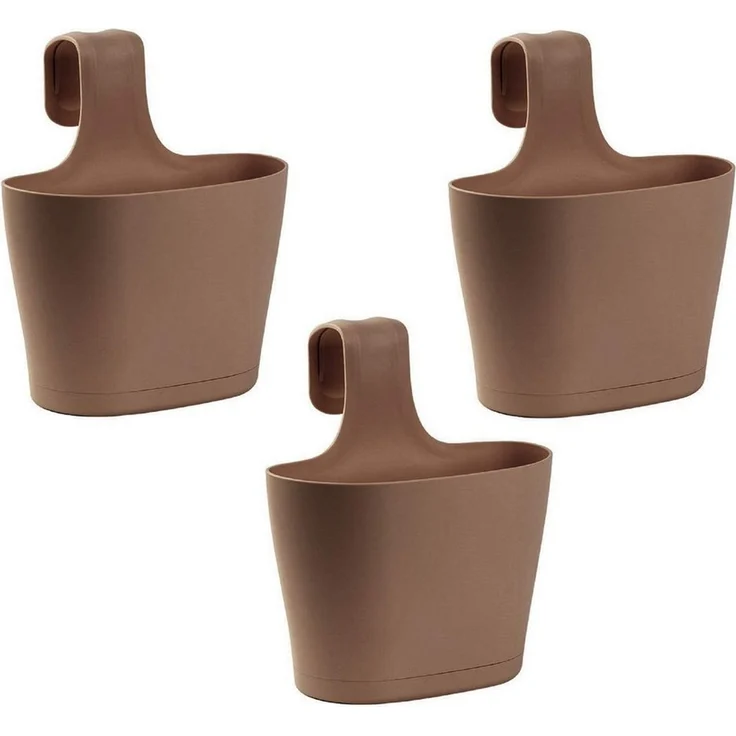 Engelland Blumenkasten Blumentopf zum Hängen (Vorteils-Set, 3 St, Fassungsvermögen je Topf 2,8 Liter), UV-Beständig, Frostbeständig, Wasserauffangschalen – Bild 5