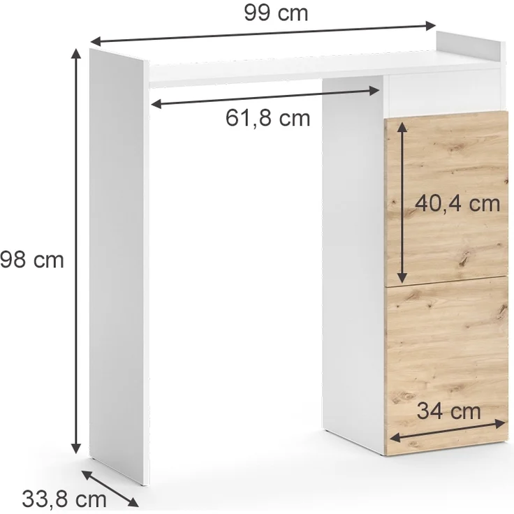 Waschmaschinenschrank Alf Weiß 99 x 98 cm mit 2 Schubladen Vicco – Bild 3