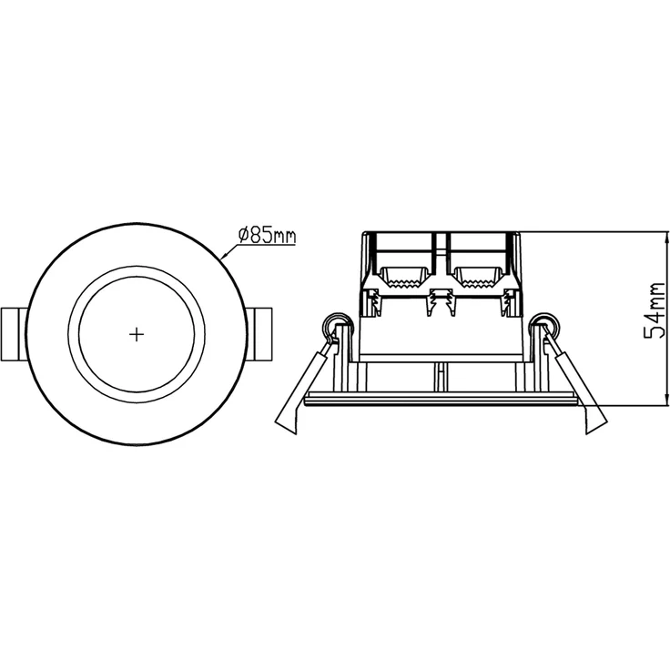 4er SET IP65 LED Deckeneinbaustrahler Weiß rund, dimmbar, Ø 8,5cm – Bild 7