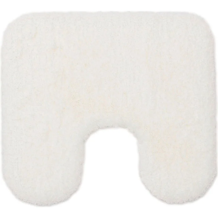 Gözze - Deluxe Badteppich mit Ausschnitt und extra hohem Flor, 100% Polyester (Mikrofaser), Mit Antirutschbeschichtung, 50x45 cm - Creme – Bild 2