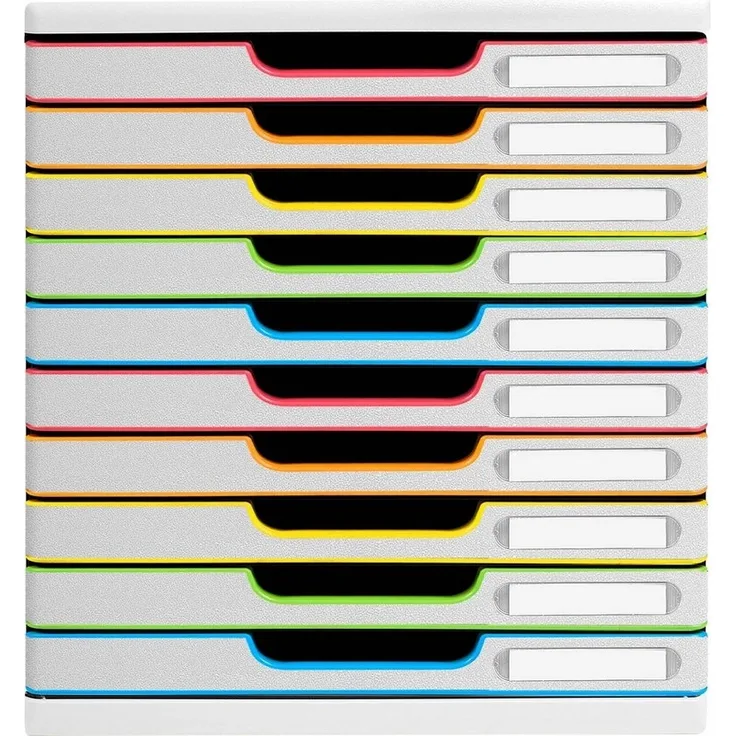 Exacompta Schubladenbox Modulo 302913D A4+ 10Schübe weiß/harlekin/weiß