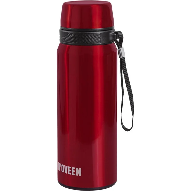 NOVEEN Transparent Edelstahl Thermoskanne | 700 ml, Rot – Bild 2