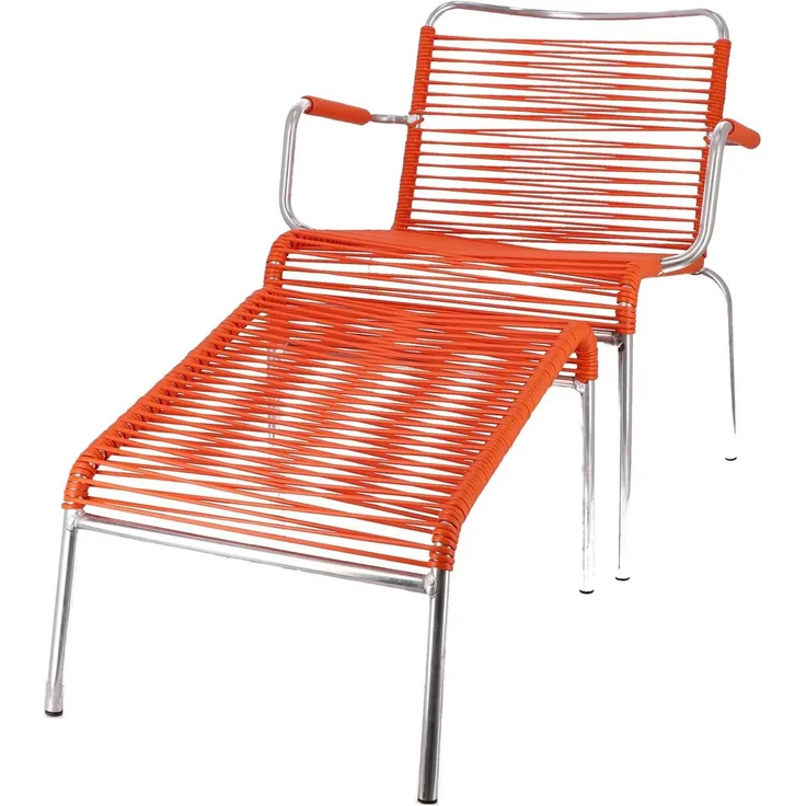 Fußhocker Outdoor Fiam Mya Lounge Spaghetti aus Aluminium orange – Bild 3