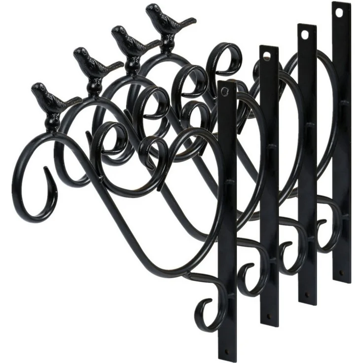 Clanmacy Wandhaken 8x Haken Blumenampel Vöglein Wandhaken Gusseisen Wandhalterung – Bild 1