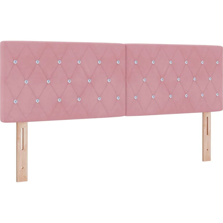 vidaXL Boxspringbett mit Matratze mit Kopfteil Rosa 160 x 200 cm Samt 3451708 – Bild 4