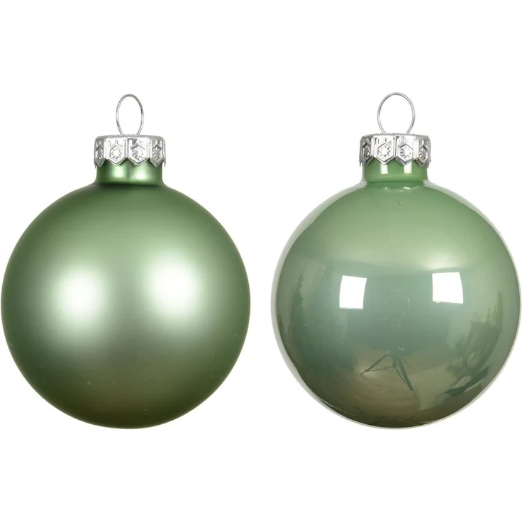 Kaemingk Weihnachtsbaumkugel, Weihnachtskugeln Glas 6cm x 10 Stück - Matchagrün