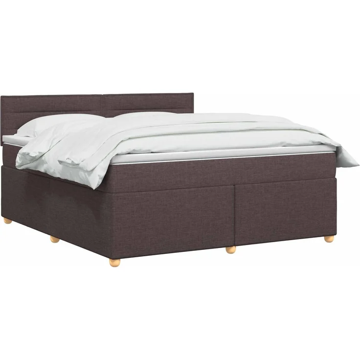 vidaXL Boxspringbett mit Matratze Dunkelbraun 180 x 200 cm Stoff 3451010 – Bild 3