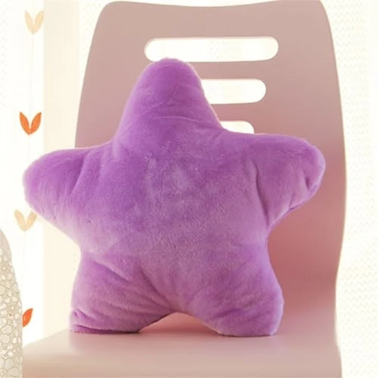 38 cm Kuschelkissen Kinder Sternkissen Weiche Flauschige Sternform Zierkissen Sofakissen, Plüsch Kissen Dekokissen für Kinderzimmer Schlafzimmer Deko (Violett) – Bild 1